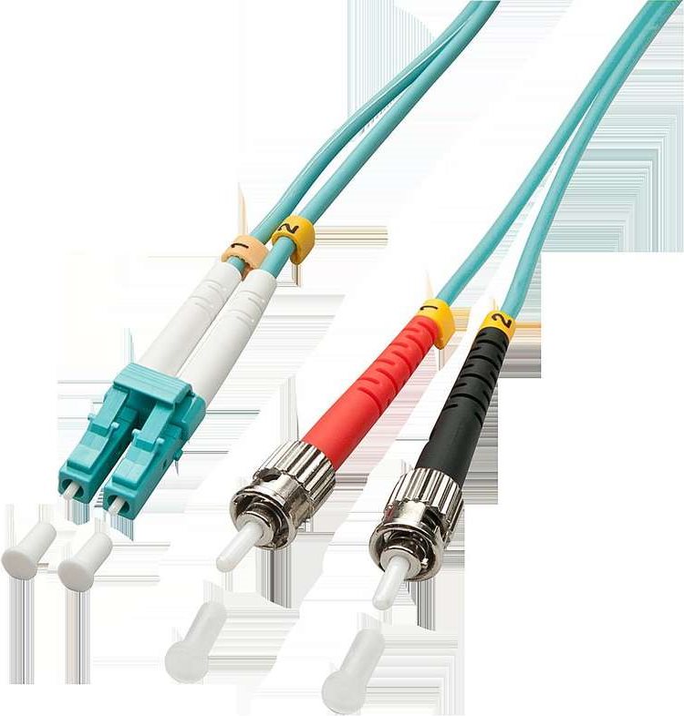 Lindy - Patch-Kabel - ST multi-mode (M) bis LC Multi-Mode (M) - 10 m - Glasfaser - Duplex - 50/125 Mikrometer - OM3 - halogenfrei