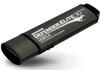 Kanguru Encrypted Defender Elite30 - USB-Flash-Laufwerk - verschlüsselt - 128 GB - USB 3.2 Gen 1 - Schwarz - TAA-konform (KDFE30-128G)
