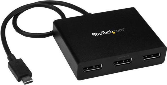 StarTech.com USB-C DisplayPort Hub - 3 Port - Verkettungsfähig - USB Typ C Monitor Hub - USB Typ C Monitor Hub - Externer Videoadapter - USB Type-C - 3 x DisplayPort (MSTCDP123DP) (geöffnet)