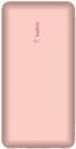 Belkin BOOST CHARGE - Powerbank - 20000 mAh - 15 Watt - 3 Ausgabeanschlussstellen (2 x USB, 24 pin USB-C) - auf Kabel: USB, USB-C - Rosegold