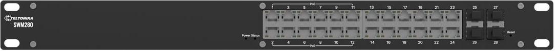 Teltonika SWM280 L2+ Managed Switch 24x total ETH 12x PoE 4x SFP Ports - Switch - 1 Gbps (SWM280000200)