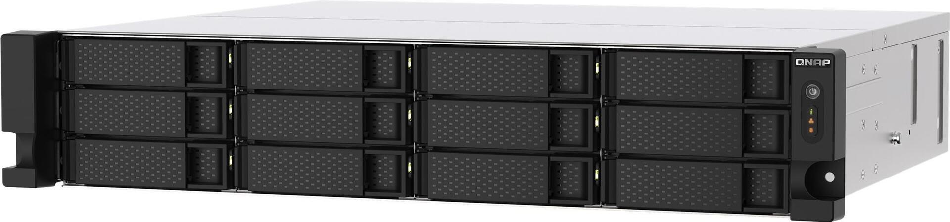 QNAP TS-1273AU-RP - NAS-Server - 12 Schächte - Rack - einbaufähig - SATA 6Gb/s - RAID 0, 1, 5, 6, 10, JBOD, 5 Hot Spare, 6 Hot Spare, 10-Hot-Spare - RAM 8 GB - Gigabit Ethernet / 2.5 Gigabit Ethernet - iSCSI - 2U