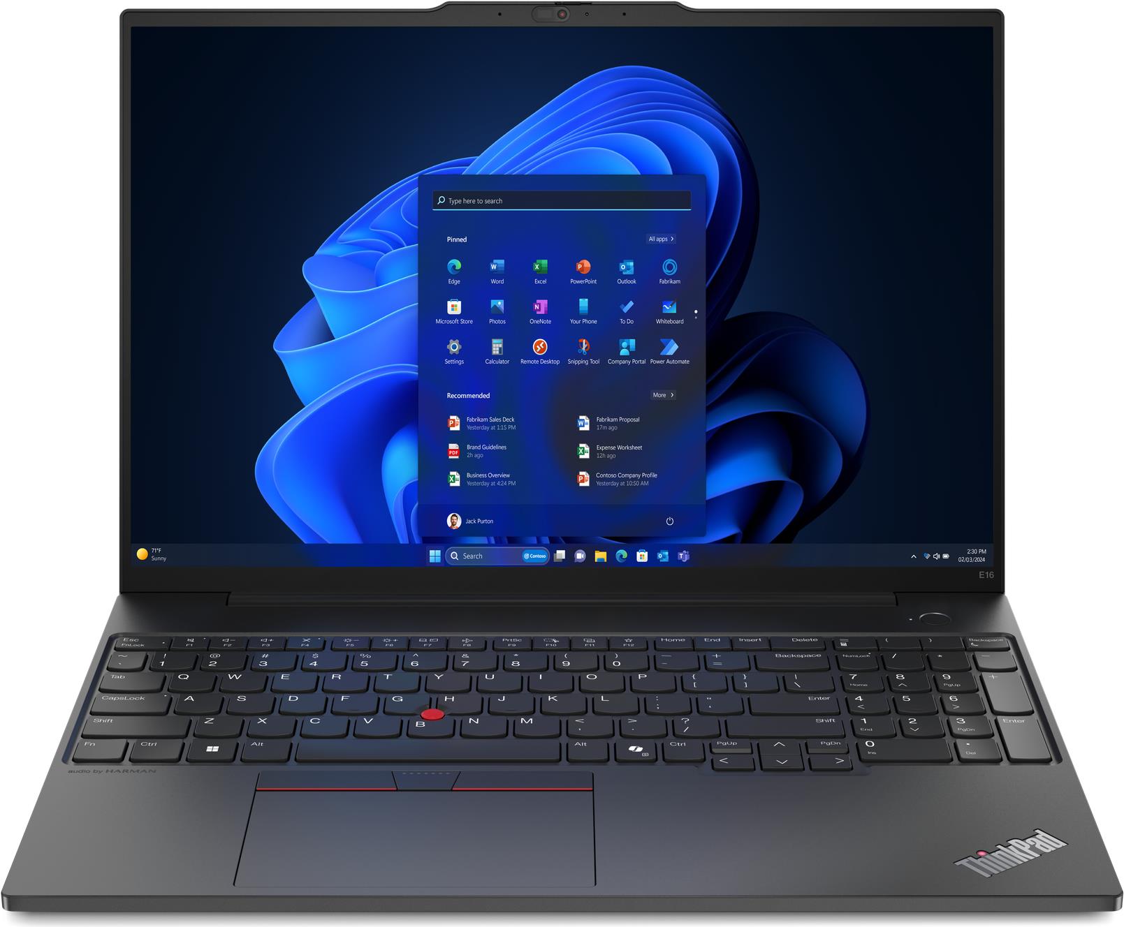 Lenovo ThinkPad E16 Gen 2 21MA - Intel Core Ultra 5 125U / 1,3 GHz - Win 11 Pro - Intel Graphics - 16GB RAM - 512GB SSD TCG Opal Encryption 2, NVMe - 40,6 cm (16) IPS 1920 x 1200 - Wi-Fi 6E, Bluetooth - Graphite Black - kbd: Deutsch - mit 1 Jahr Lenovo Pr