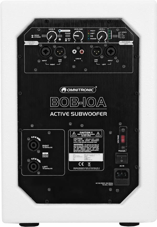 Omnitronic BOB-10A - 300 W - Aktiver Subwoofer - 45 - 250 Hz - 100 dB - 25 cm - 25,4 cm (10 ) (11038871)