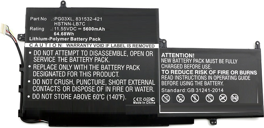 CoreParts - Laptop-Batterie - Lithium-Polymer - 5600 mAh - 64,7 Wh - Schwarz - für HP Spectre x360 Laptop 15-ap011dx (MBXHP-BA0065)