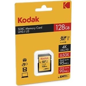 Kodak - Flash-Speicherkarte - 128GB - UHS Class 3 / Class10 - 650x - SDXC UHS-I (EKMSD128GXC10HPRK)