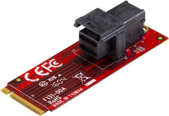 StarTech.com U.2 (SFF-8643) to M.2 PCI Express 3.0 x4 Host Adapter Card for 2.5 U.2 NVMe SSD - Schnittstellenadapter - U.2 (U.2) - SAS - M.2 Card - Rot