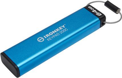 Kingston IronKey Keypad 200C - USB-Flash-Laufwerk - verschlüsselt - 64GB - USB-C 3,2 Gen 1 (IKKP200C/64GB)