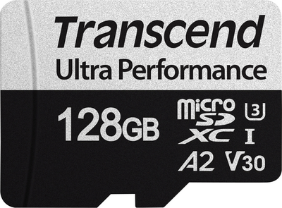 Transcend 340S - Flash-Speicherkarte - 128 GB - A2 / Video Class V30 / UHS-I U3 / Class10 - microSDXC