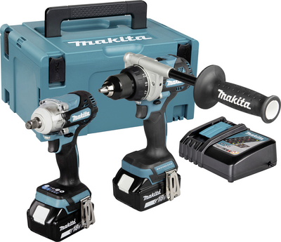 Makita DLX2588GJ Werkzeugset Akku-Bohrschrauber, Akku-Schlagschrauber im Koffer, mit Akku, mit Ladestation (DLX2588GJ)
