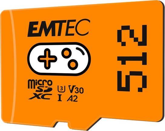 Emtec Gaming - Flash-Speicherkarte - 512 GB - A2 / Video Class V30 / UHS-I U3 - microSDXC UHS-I - orange (ECMSDM512GXCU3G)