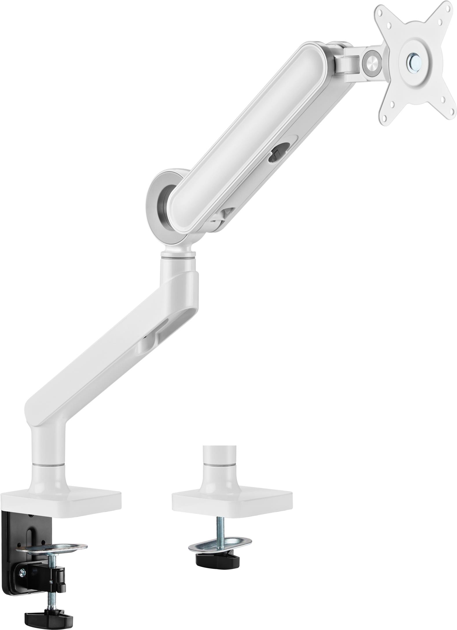 equip Premium - Befestigungskit (Kabeldurchführungsklemme, Schrauben, Klemmhalterung, Tisch-Montagearm) - Gasfeder - für LCD-Display / Curved LCD-Display - Kunststoff, stainless steel, Aluminium - weiß - Bildschirmgröße: 43,2-88,9 cm (17-35) - Tischmontag