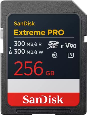 SanDisk Extreme Pro - Flash-Speicherkarte - 256GB - Video Class V90 / UHS-II U3 / Class10 - SDXC UHS-II (SDSDXDM-256G-GN4IN)