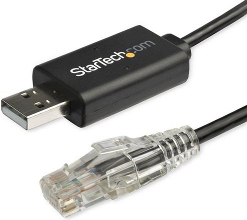 StarTech.com 1,8 m Cisco Console Cable USB to RJ45- Rollover Kabel - Windows, Mac und Linux - St/St (ICUSBROLLOVR) - Kabel seriell - USB (M) bis RJ-45 (M) - 1.8 m - USB 2.0 - Schwarz