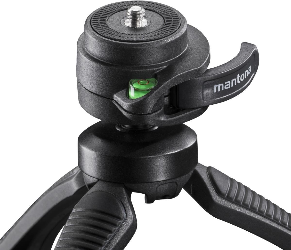 Walimex Mantona kaleido Gaia leichtes Mini Tisch und Handstativ (geeignet für Spiegelreflex, Digitalkameras und Camcorder) night black, 21404 (1021404)