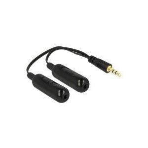DeLOCK - Audio-Splitter - 30 AWG - Mini-Phone Stereo 3,5 mm (M) - Mini-Phone Stereo 3,5 mm (W) - 19cm - Schwarz (65683)
