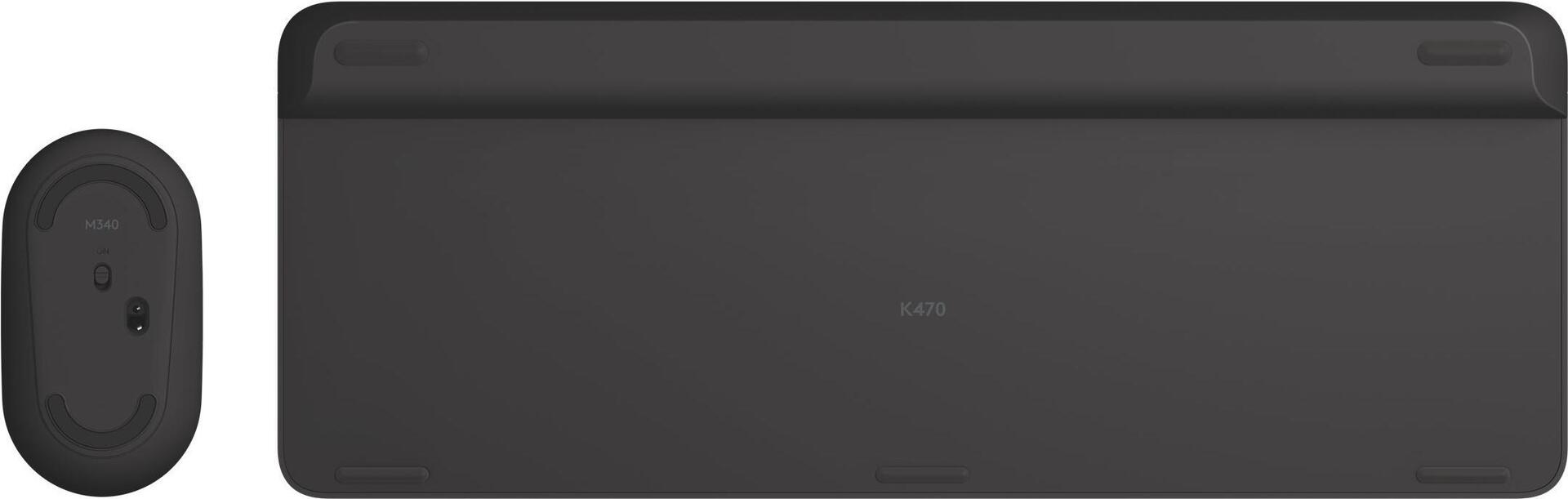 Logitech MK470 Slim Combo - kabelloses Tastatur-Maus-Set - Standard - RF Wireless - QWERTY - Graphit - Maus enthalten (920-009198)