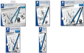 STAEDTLER Bleistift Mars Lumograph, 24er Metalletui Minenstärke: 2,0 mm, sechseckig, blau lackiert, - 1 Stück (100 G24)
