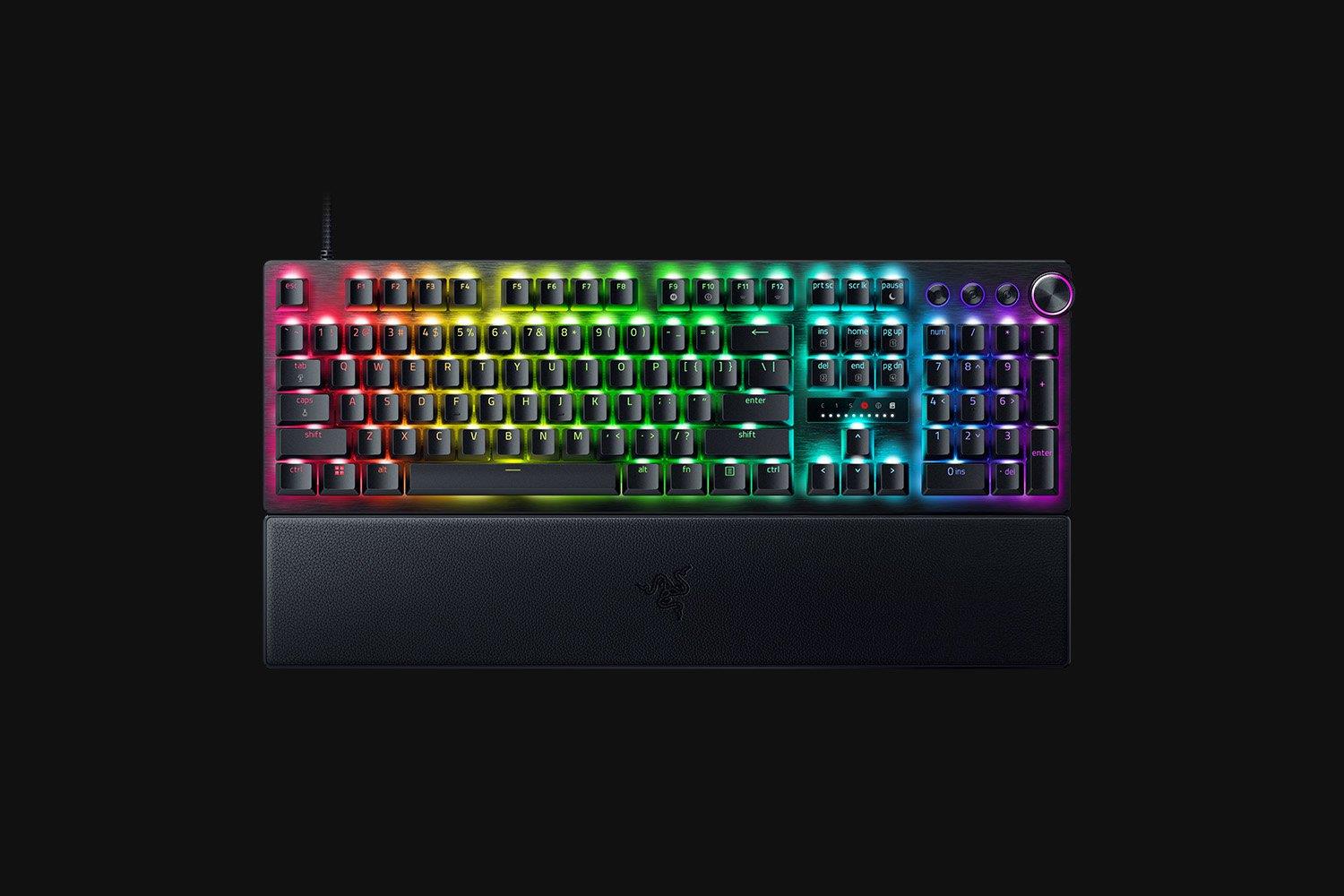 Razer Huntsman V3 Pro - Tastatur - full size - mit LED array indicator - Hintergrundbeleuchtung - USB-C - QWERTZ - Deutsch - Tastenschalter: Razer Analog Optical Switches (Gen-2) (RZ03-04970400-R3G1)