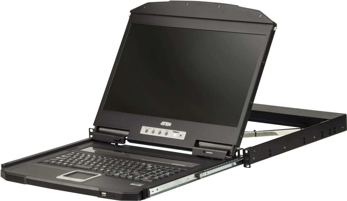 ATEN CL3700NW FR Kurze Tiefe Single Rail 18.5-LCD Konsole USB HDMI - KVM-Konsole - FR-Layout (CL3700NW F)