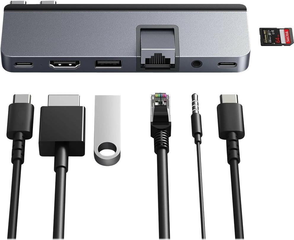Targus HyperDrive DUO Pro - Dockingstation - USB-C x 2 - HDMI, USB4 - 1GbE - für Apple MacBook Air, MacBook Pro (HD575-GRY-GL)