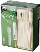 PAPSTAR Papier-Eislöffel pure, Länge: 95 mm, weiß aus lebenmittelechtem Papier, FSC-zertifiziert, stabil, - 1 Stück (88073)