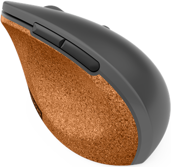 Lenovo Go - Maus - ergonomisch - optisch blau - 6 Tasten - kabellos - 2.4 GHz - kabelloser Empfänger (USB) - Storm Gray mit Naturkork - retail - für 100e Chromebook (2nd Gen) MTK.2, ThinkCentre M75, ThinkPad L13 Gen 2, T14s Gen 2