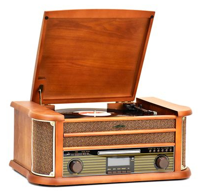 UltraMedia GmbH & Co. Handels Reflexion HIF2002DAB Retro-HiFi Anlage Platten-/Kassetenspieler,BT,CD/MP3,DAB+ 1