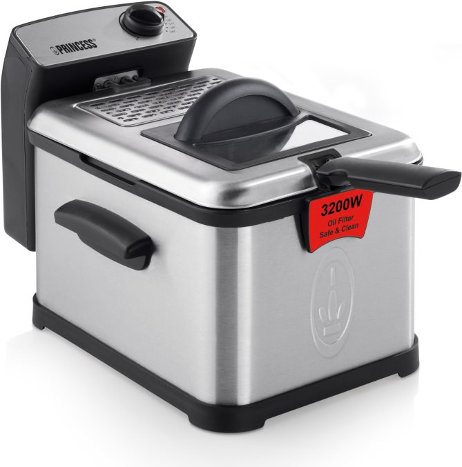 Princess Fritteuse Superior - Eins - Schwarz - Edelstahl - Stand-alone - Edelstahl - Rotation (01.183001.01.050)