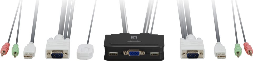 LevelOne KVM-0223 - KVM-/Audio-Switch - USB - 2 x KVM/Audio - Desktop