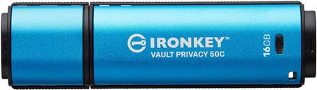 Kingston IronKey Vault Privacy 50C - USB-Flash-Laufwerk - verschlüsselt - 16GB - USB-C 3,2 Gen 1 - TAA-konform (IKVP50C/16GB)
