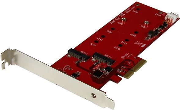 StarTech.com 2x M.2 SSD Controller Card - PCIe - M.2 SATA III NGFF Card - Speicher-Controller - M.2 (M.2) - M.2 Card / SATA 6Gb/s - 6 GBps - PCIe 2.0 x2