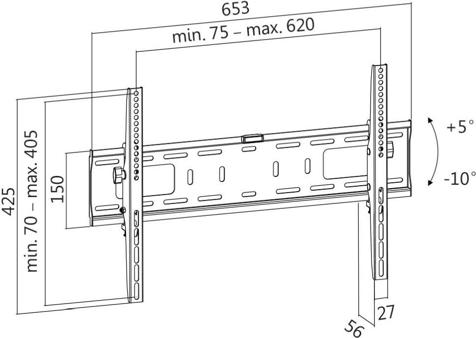 LogiLink BP0018 - 200 x 200 mm - 600 x 400 mm - 200 x 200,300 x 300,400 x 200,400 x 400,600 x 400 mm - TV - -10 - 5° - Schwarz (BP0018)