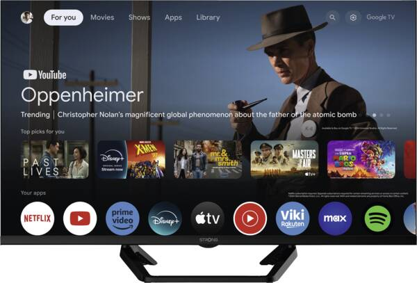 Strong 80 cm LED-Fernseher, 32 Zoll, Auflösung: 1.366x768 Pixel, H.265 HEVC, High Dynamic Range (HDR