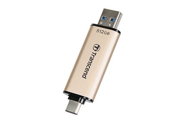 Transcend JetFlash 930C - USB-Flash-Laufwerk - 512GB - USB 3,2 Gen 1 / USB-C - Gold (TS512GJF930C)
