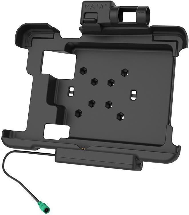 RAM Mounts Form-Fit Halteschale (Schnappverschluss) für Zebra L10 Diese RAM Mounts Form-Fit (Schnappverschluss) Halteschale ist für Zebra XSLATE L10 geeignet.Die Halteschale wird durch einen 5.5mm DC-Anschluss mit Strom versorgt und lädt das Gerät in dem