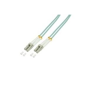 Logilink - Patch-Kabel - LC Multi-Mode (M) - LC Multi-Mode (M) - 10 m - Glasfaser - 50/125 Mikrometer - OM3 - halogenfrei - Aquamarin (FP3LC10)