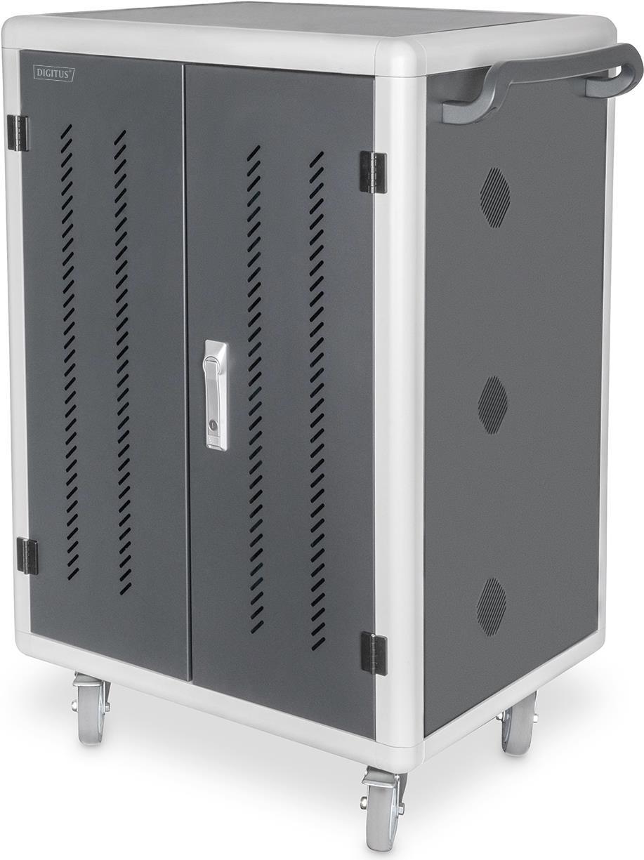 DIGITUS DN-45005 - Wagen (synchronisieren, laden und unter UV-Licht reinigen) - für 30 Tablets / Notebooks - mobile - verriegelbar - ABS-Kunststoff, kaltgewalzter Stahl, high-strength aluminum - Schwarz - Bildschirmgröße: bis zu 39,6 cm (bis zu 15.6 ) - A