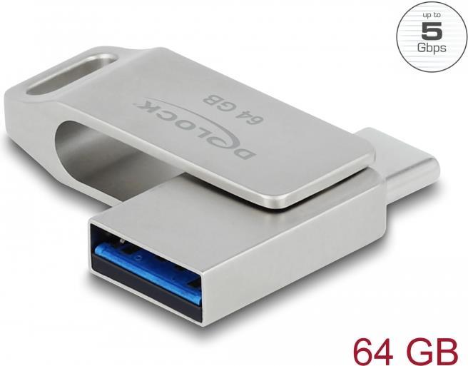 DeLOCK - USB-Flash-Laufwerk - 64GB - USB 3,2 Gen 1 / USB-C (54075)
