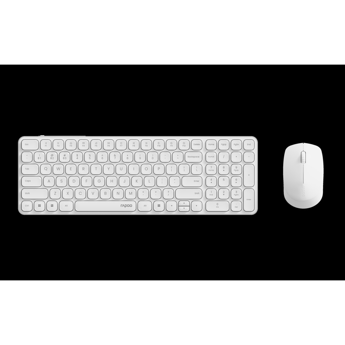 Rapoo Kabelloses ultraflaches Multi-Mode-Deskset 9310M, weiß 2,4 GHz, Bluetooth 4.0, Bluetooth 5.0, Nano-USB-Empfänger & Aufbewahrungsfach, Bis zu 1 (12581)