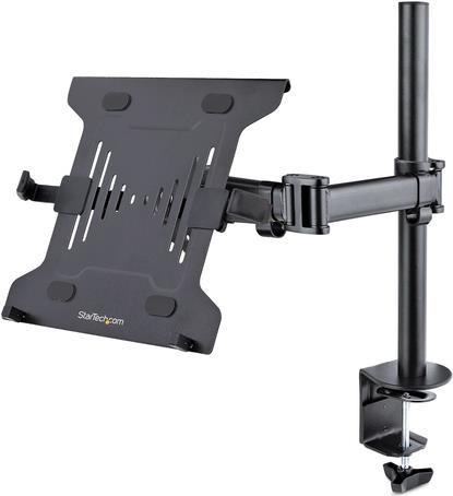 StarTech.com Monitor und Laptop halterung - Monitorarm/Notebookarm mit Tischhalterung - Monitore bis 86,40cm (34) (8kg) und Laptops (4.5kg) - Schwenkbarer/Höhenverstelbarer Laptop/Monitorständer (A-LAPTOP-DESK-MOUNT)
