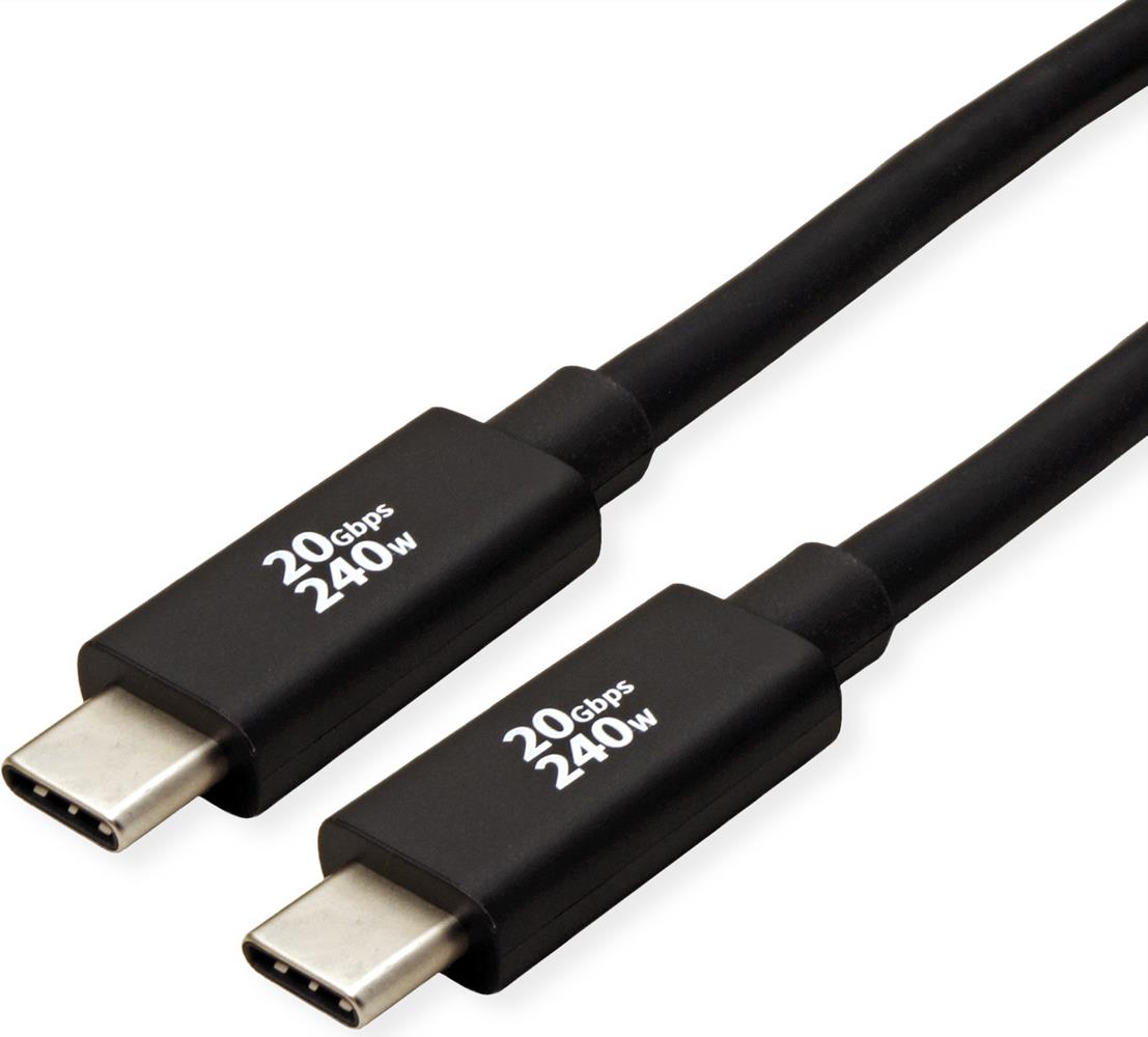 ROLINE USB4 Gen2x2 20Gbit/s Kabel C-C ST/ST 240W 3m - Kabel - Digital/Daten (11.02.9088)