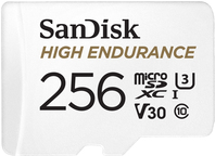 SanDisk High Endurance - Flash-Speicherkarte (microSDXC-an-SD-Adapter inbegriffen) - 256GB - Video Class V30 / UHS-I U3 / Class10 - microSDXC UHS-I (SDSQQNR-256G-GN6IA)