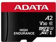 ADATA High Endurance - Flash-Speicherkarte (microSDXC-an-SD-Adapter inbegriffen) - 256GB - A2 / Video Class V30 / UHS-I U3 / Class10 - microSDXC UHS-I (AUSDX256GUI3V30SHA2-RA1)