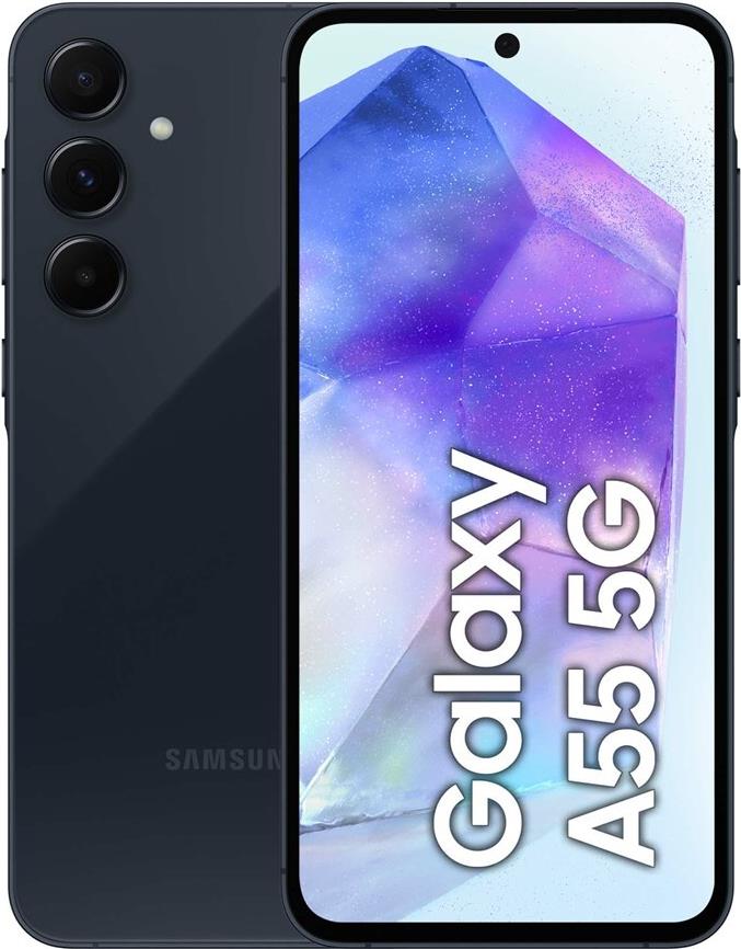 Samsung Galaxy A55 - Enterprise Edition - 5G Smartphone - Dual-SIM - RAM 8GB / Interner Speicher 128GB - microSD slot - OLED-Display - 6,6 - 2340 x 1080 Pixel (120 Hz) - Triple-Kamera 50 MP, 12 MP, 5 MP - front camera 32 MP - Awesome Navy (SM-A556BZKAEEE)