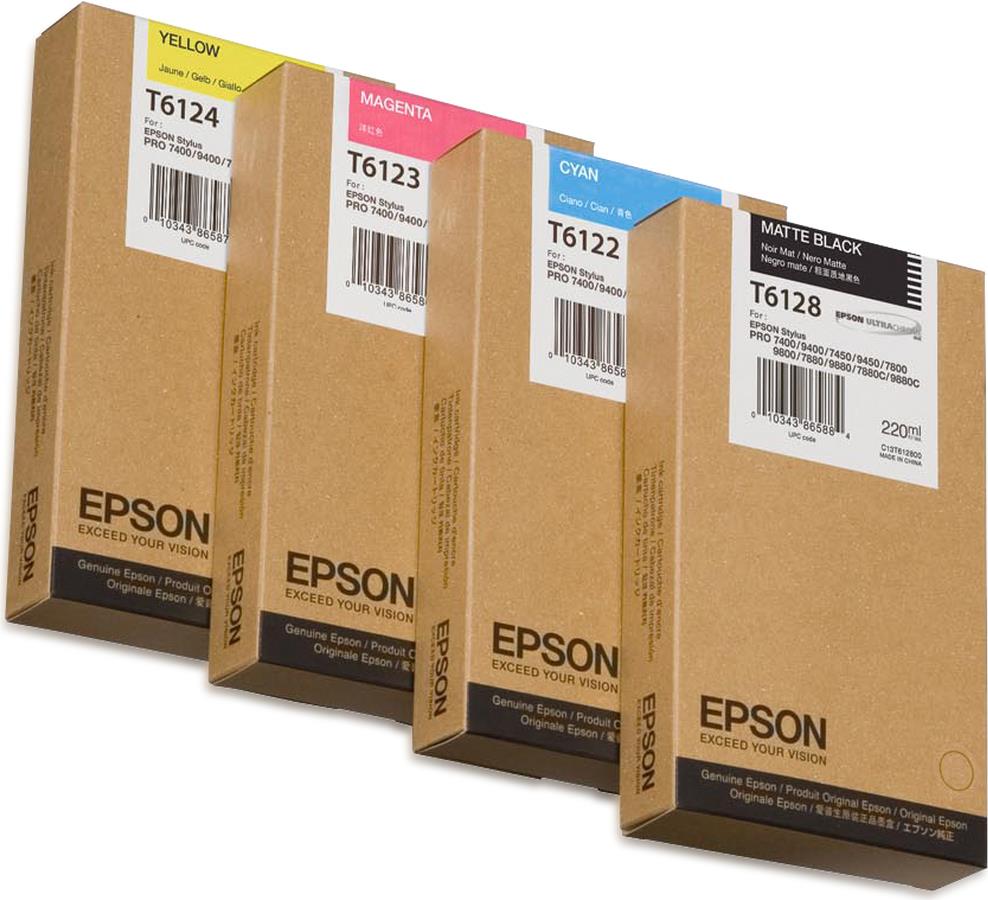 Epson T6128 - 220 ml - mattschwarz - original - Tintenpatrone - für Stylus Pro 7400, Pro 7450, Pro 7800, Pro 7880, Pro 9400, Pro 9450, Pro 9800, Pro 9880 (C13T61280N)