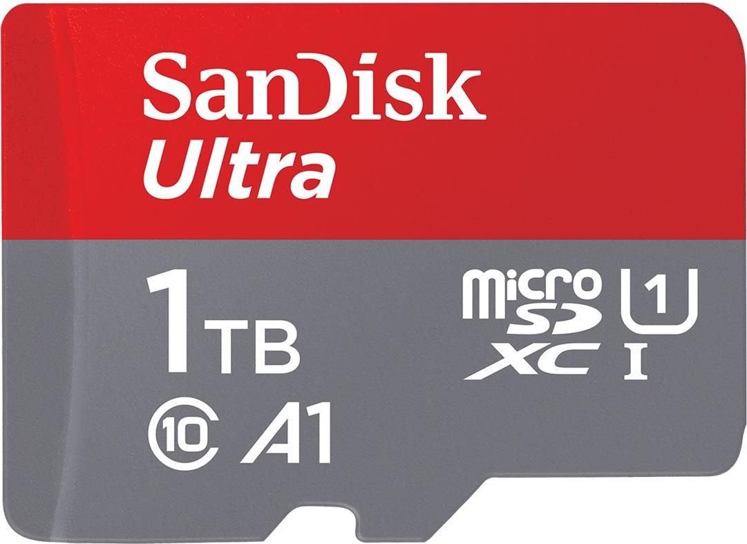 SanDisk Ultra - Flash-Speicherkarte (microSDXC-an-SD-Adapter inbegriffen) - 1TB - A1 / UHS Class 1 / Class10 - microSDXC UHS-I (SDSQUAC-1T00-GN6MA)