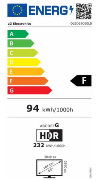 LG OLED65C6ELB Evo Smart TV UHD 120Hz Fernseher (OLED65C6ELB.AEUD)