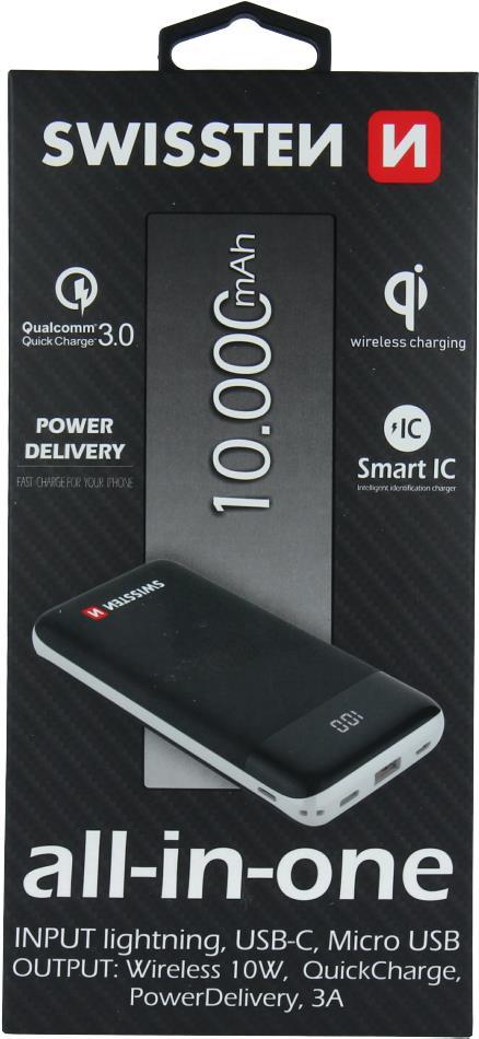Swissten All in one Power Bank, 10000mAh, black-white, Blister (22013927)