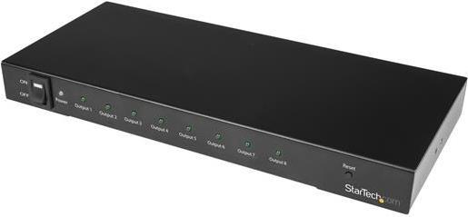 StarTech.com 4K 60hz HDMI Splitter - 8 Port - HDR Support - 7.1 Surround Sound Audio - HDMI Distribution Amplifier - HDMI 2.0 Splitter (ST128HD20) - Video-/Audio-Splitter - 8 x HDMI - für P/N: ST121HD20FXA